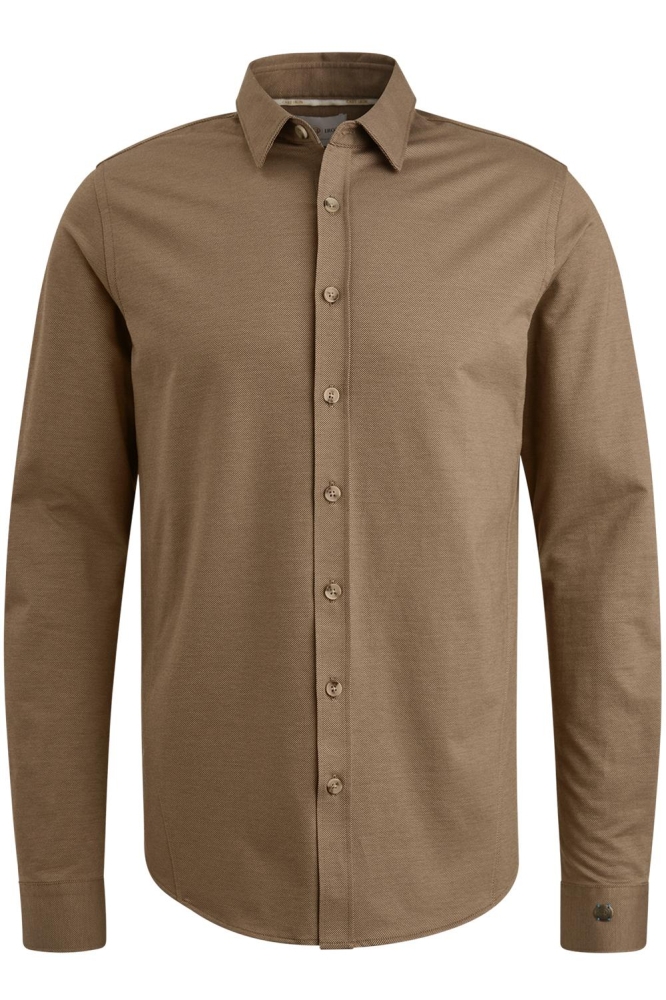 Cast Iron bruine heren overhemd | Vooraanzicht