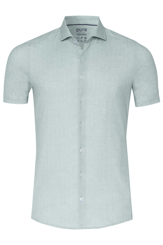 Pure H. Tico groene heren overhemd | Vooraanzicht