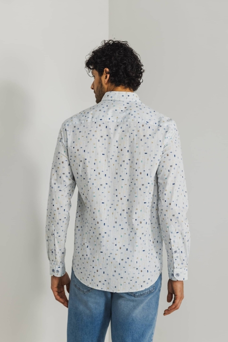 State of Art blauwe heren overhemd | Model achteraanzicht