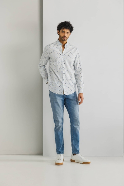 State of Art blauwe heren overhemd | Vooraanzicht