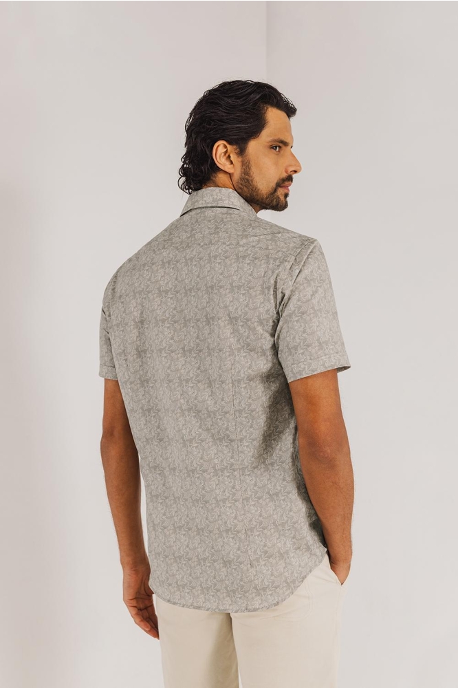 State of Art taupe heren overhemd | Model achteraanzicht