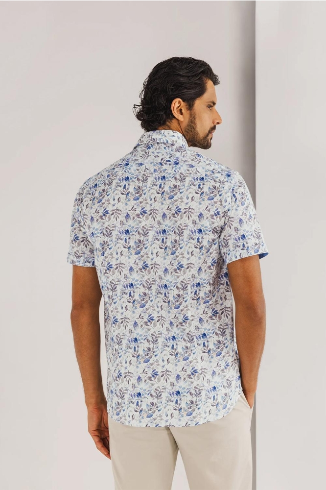 State of Art taupe heren overhemd | Model achteraanzicht