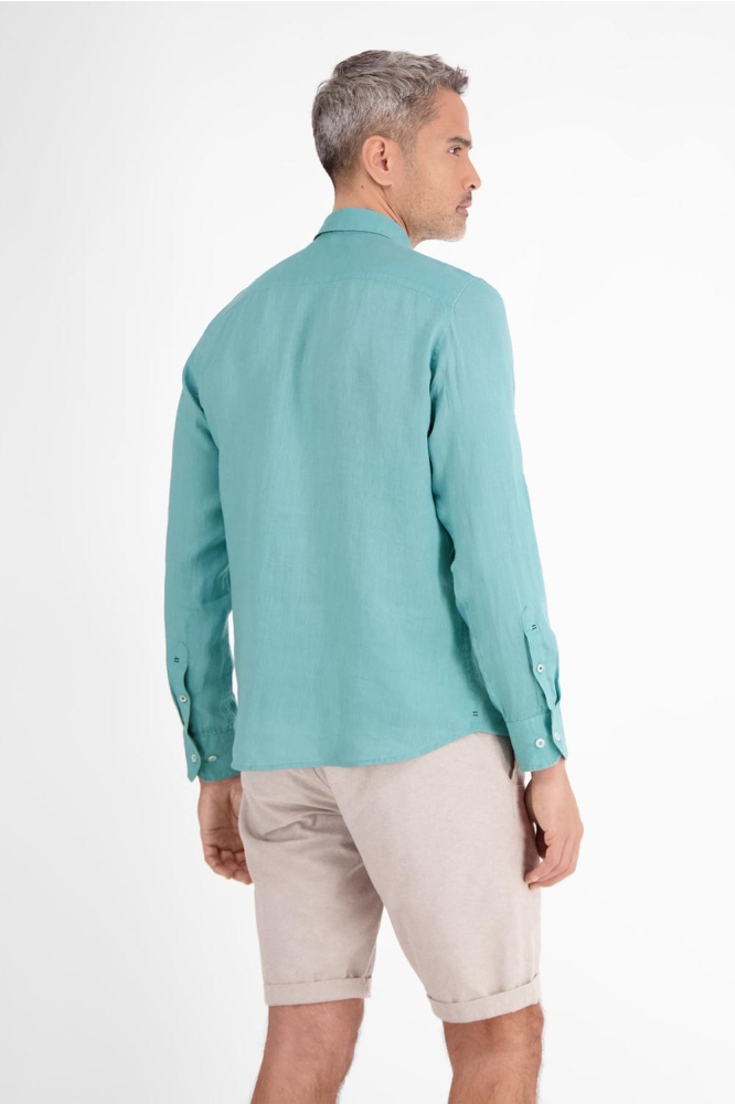Lerros blauwe heren overhemd | Model achteraanzicht