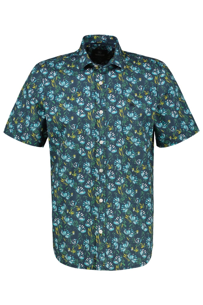 Lerros blauwe heren overhemd | Vooraanzicht