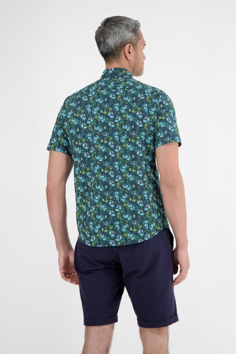 Lerros blauwe heren overhemd | Model achteraanzicht