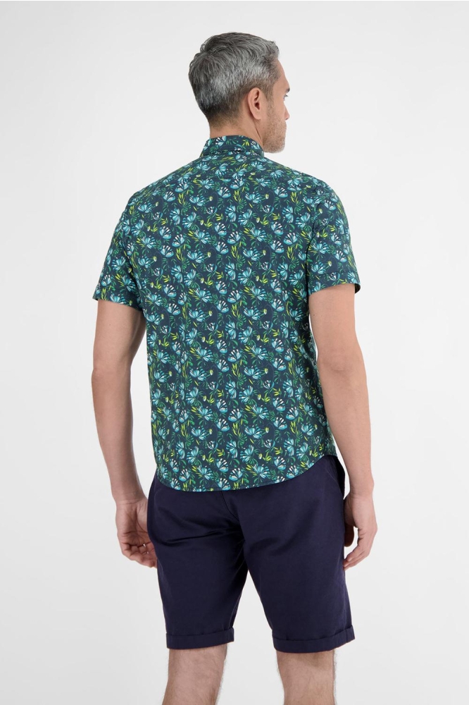 Lerros blauwe heren overhemd | Model achteraanzicht