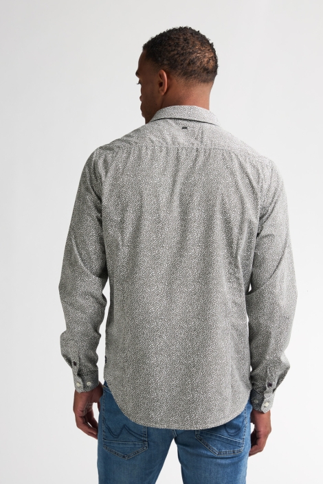 Petrol Industries groene heren overhemd | Model achteraanzicht