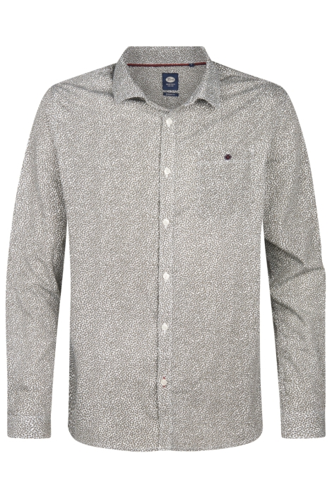 Petrol Industries groene heren overhemd | Vooraanzicht