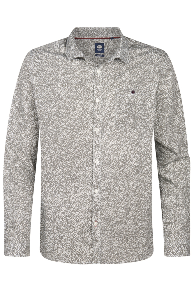 Petrol Industries groene heren overhemd | Vooraanzicht