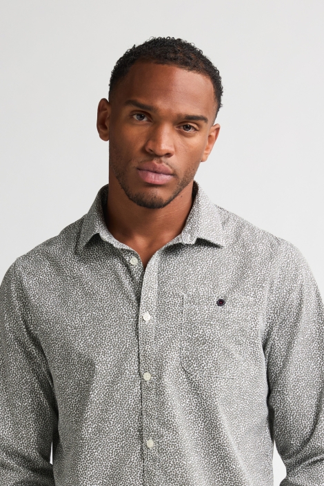 Petrol Industries groene heren overhemd | Close up