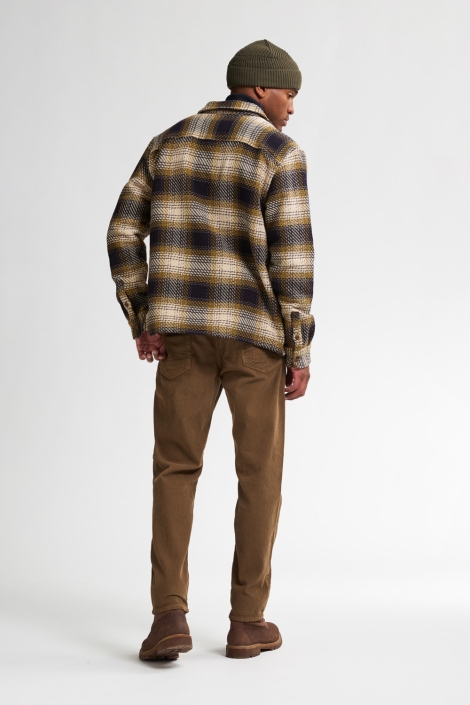 Petrol Industries blauwe heren overhemd | Model achteraanzicht