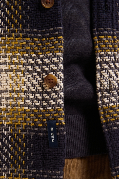 Petrol Industries blauwe heren overhemd | Close up