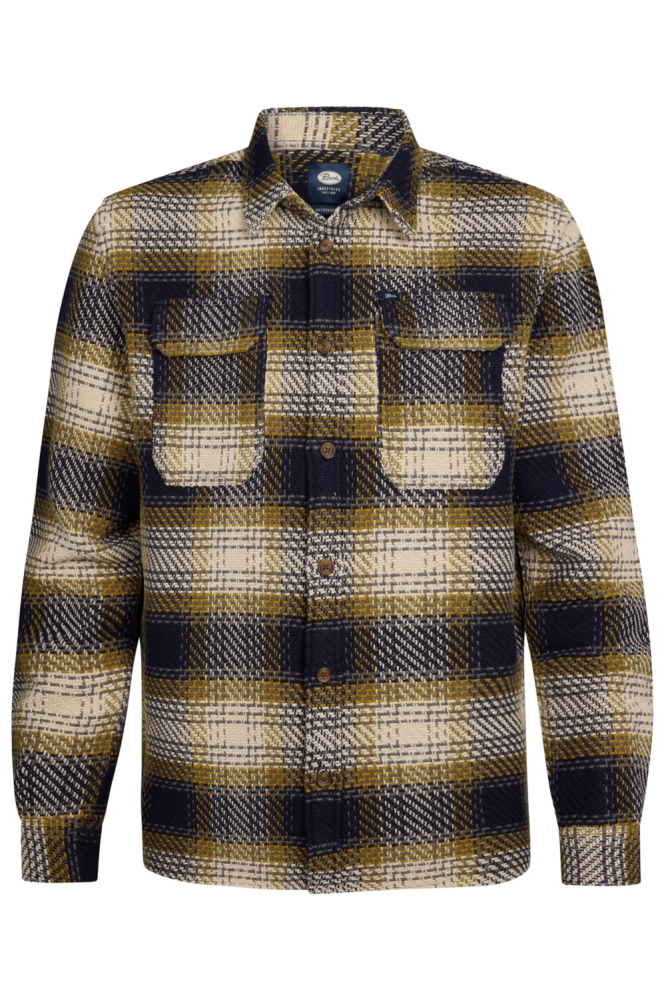 Petrol Industries blauwe heren overhemd | Vooraanzicht