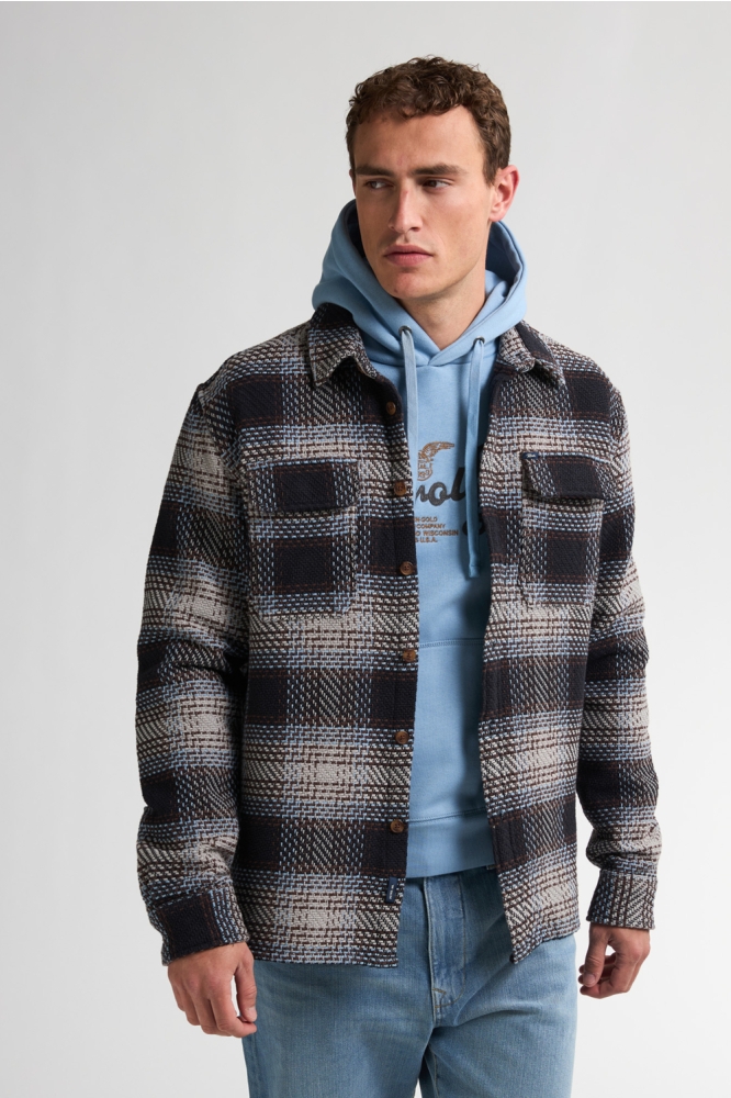 Petrol Industries grijze heren overhemd | Model vooraanzicht