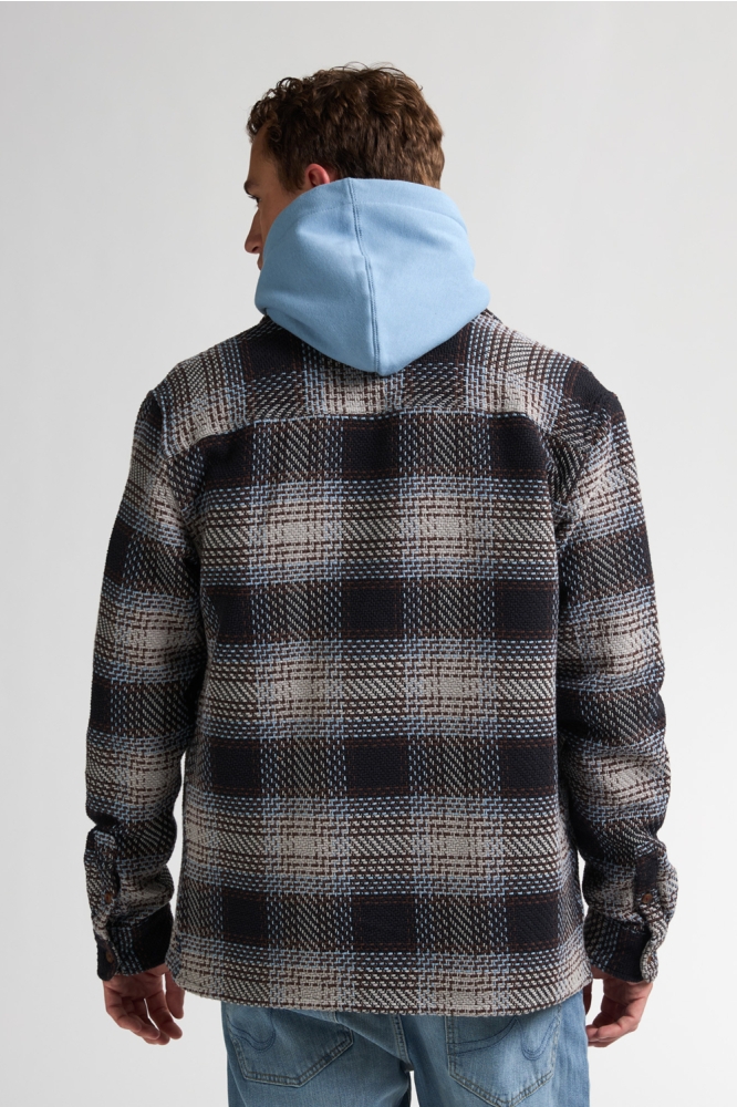 Petrol Industries grijze heren overhemd | Model achteraanzicht