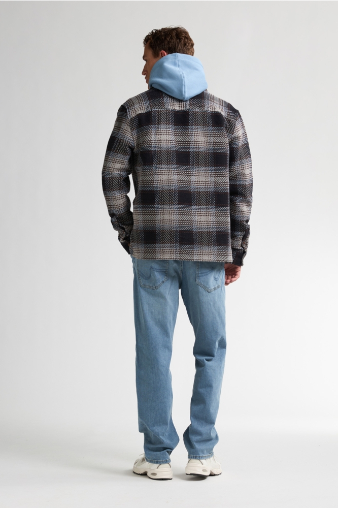 Petrol Industries grijze heren overhemd | Model achteraanzicht