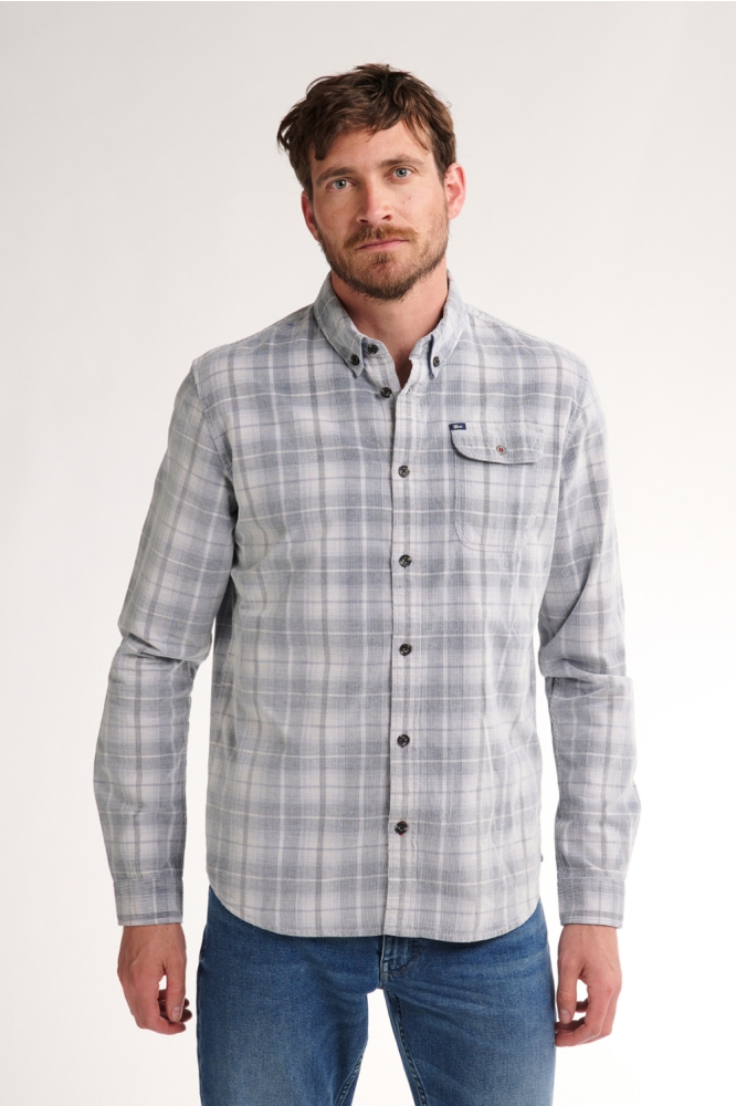 Petrol Industries grijze heren overhemd | Model vooraanzicht