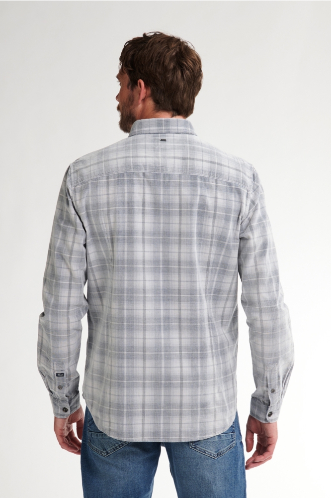 Petrol Industries grijze heren overhemd | Model achteraanzicht