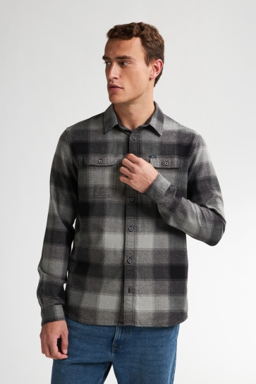 Petrol Industries GEBLOKT OVERHEMD MET PUNTKRAAG M 3050 SIL417 9111 Deep Black