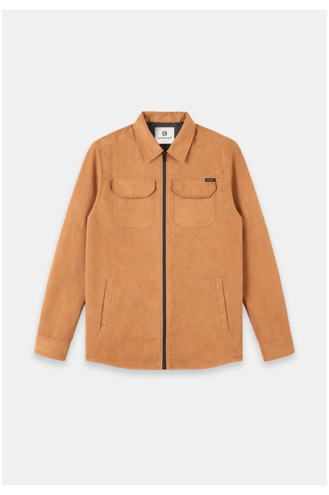 Gabbiano camel heren overhemd | Vooraanzicht