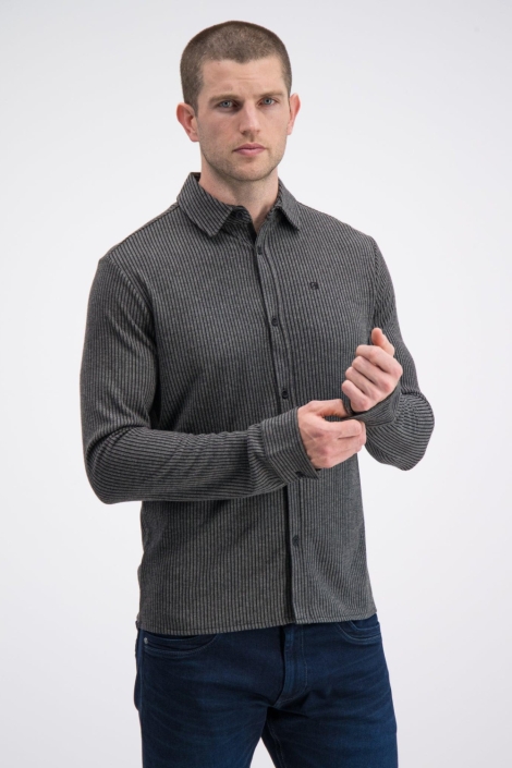 Gabbiano blauwe heren overhemd | Model vooraanzicht