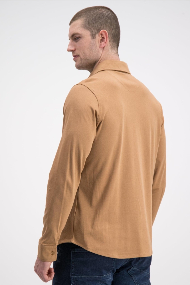 Gabbiano camel heren overhemd | Model achteraanzicht