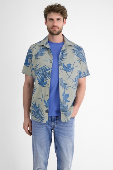 Lerros OVERHEMD MET KORTE MOUWEN IN HAWAIIAANSE STIJL 2562043 633 TINTED GREY
