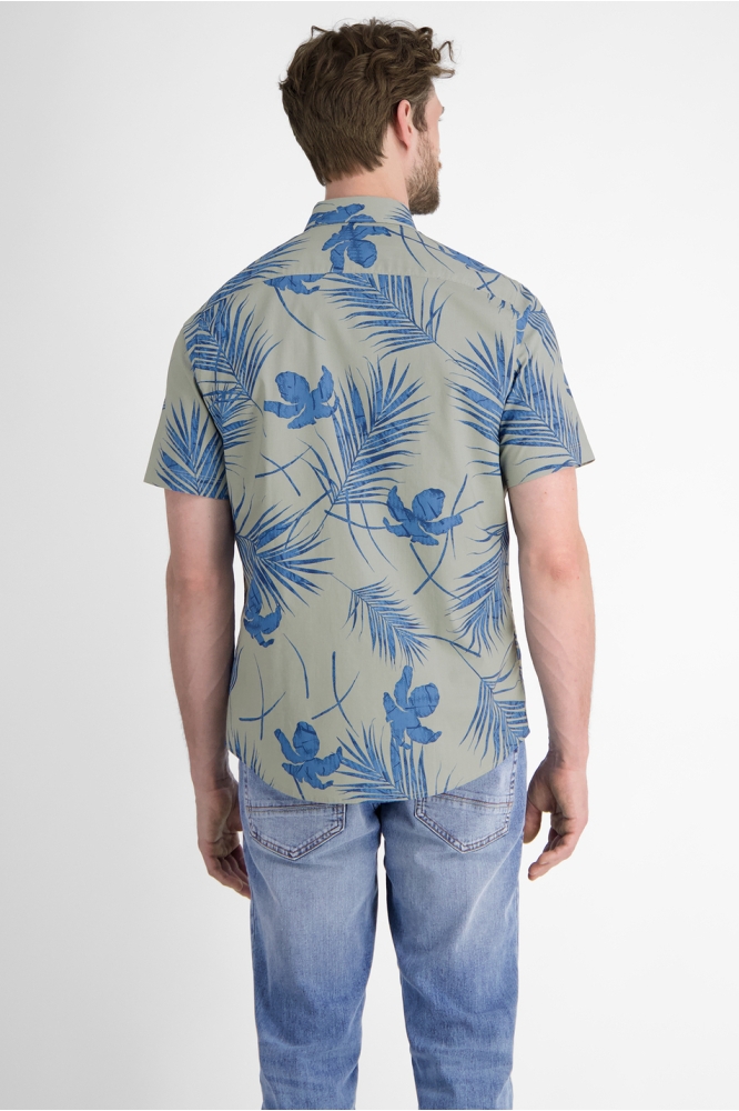 Lerros groene heren overhemd | Model achteraanzicht