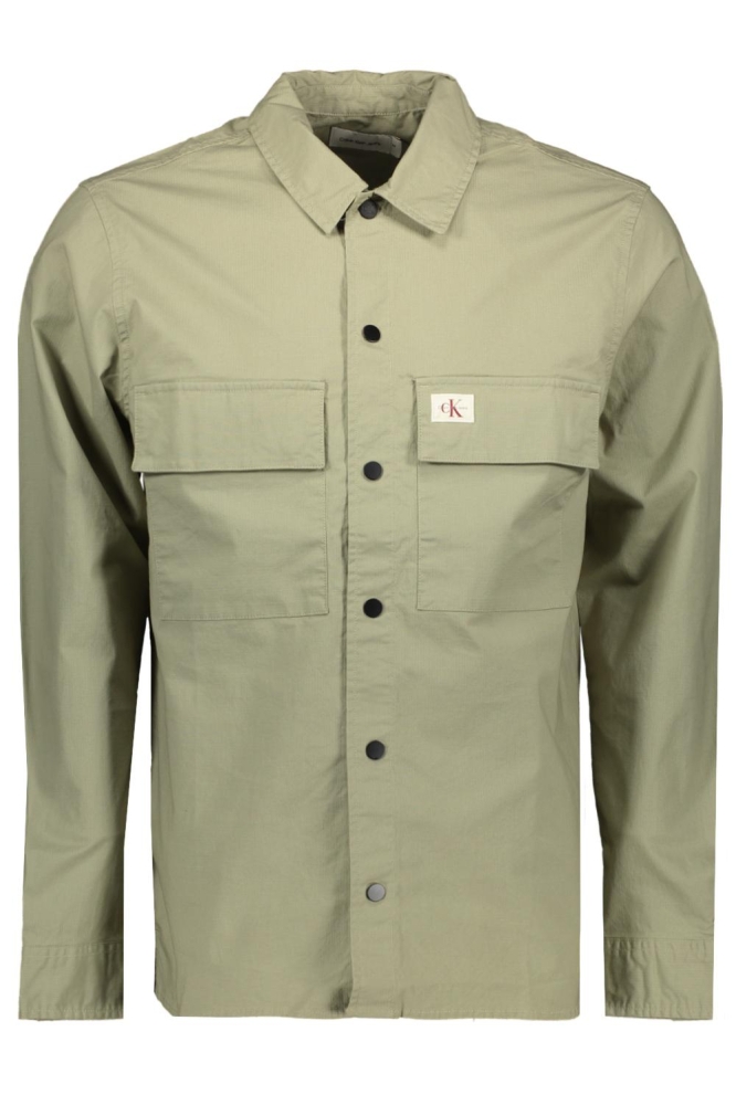 Calvin Klein groene heren overhemd | Vooraanzicht