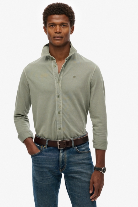 Superdry groene heren overhemd | Model vooraanzicht