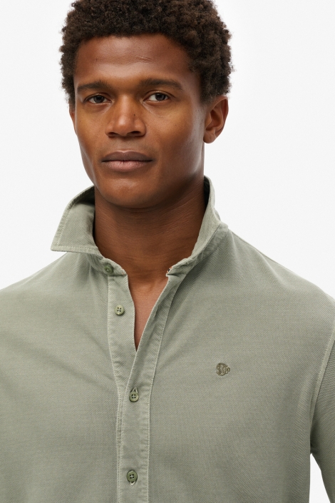 Superdry groene heren overhemd | Close up