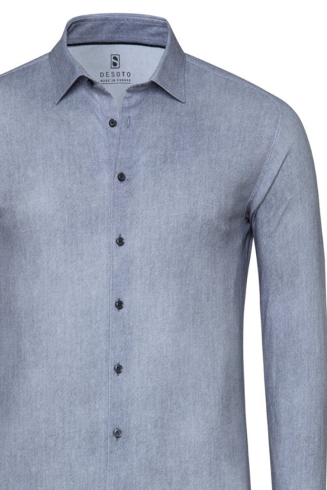 Desoto grijze heren overhemd | Close up
