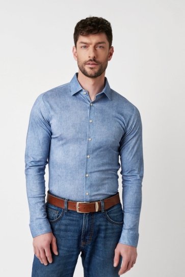 Desoto Overhemd CASUAL KENT 1 1 87328 3 535 LIGHT BLUE DENIM