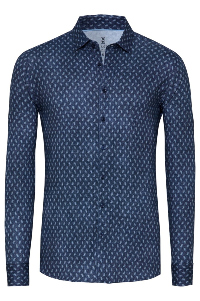 Desoto blauwe heren overhemd | Vooraanzicht