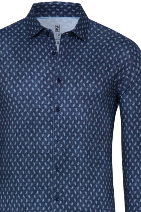 Desoto blauwe heren overhemd | Close up