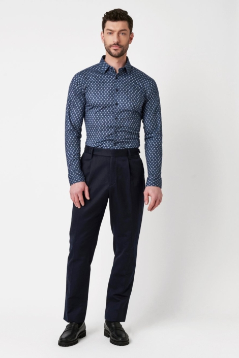 Desoto blauwe heren overhemd | Model vooraanzicht