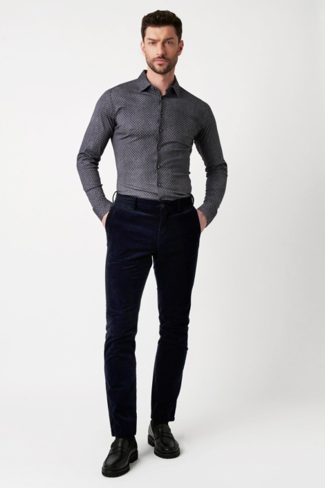 Desoto blauwe heren overhemd | Model vooraanzicht