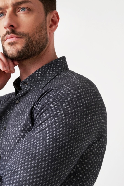 Desoto blauwe heren overhemd | Close up