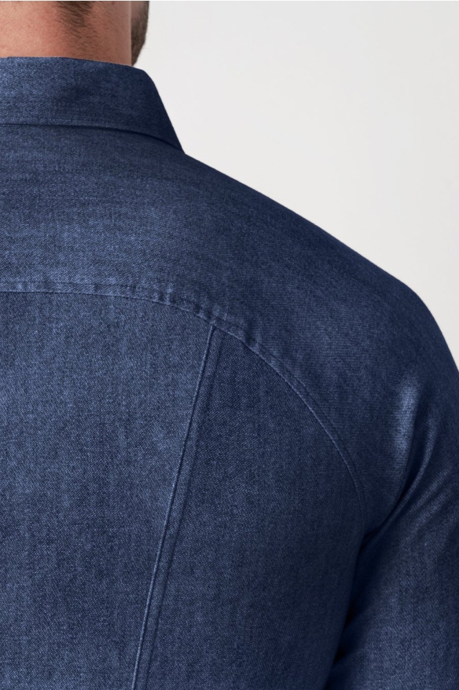 Desoto blauwe heren overhemd | Close up