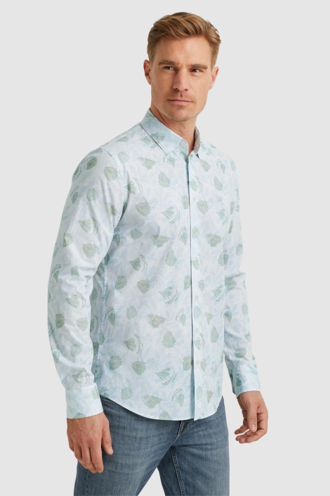 Vanguard beige heren overhemd | Model zijaanzicht