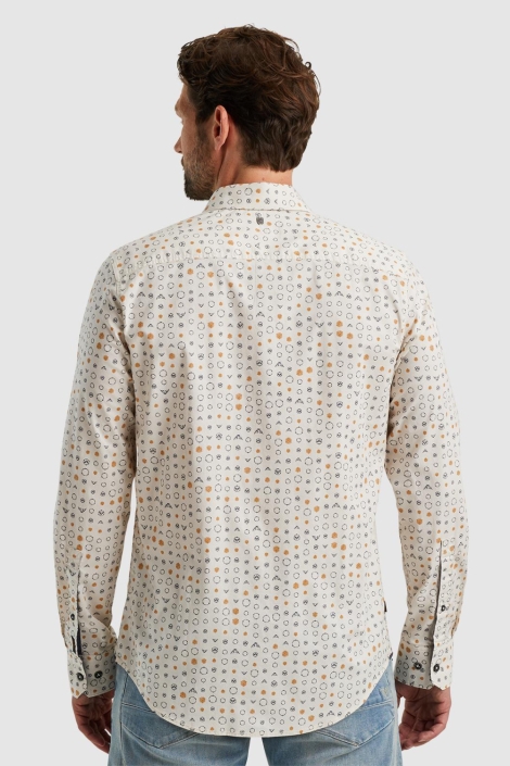 PME legend beige heren overhemd | Model achteraanzicht