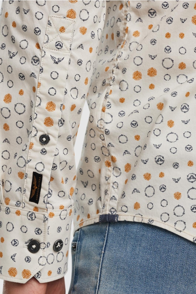 PME legend beige heren overhemd | Close up