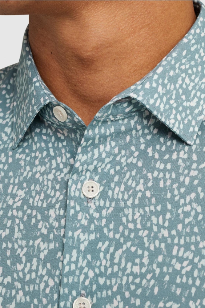 Cast Iron blauwe heren overhemd | Close up