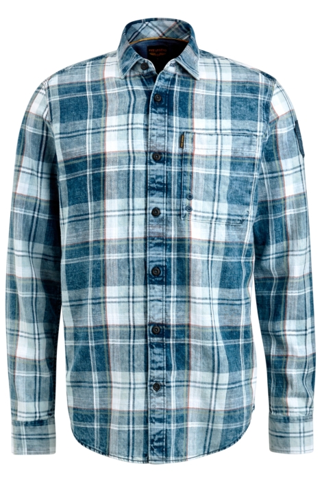 PME legend blauwe heren overhemd | Vooraanzicht