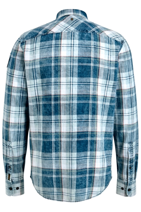 PME legend blauwe heren overhemd | Achteraanzicht