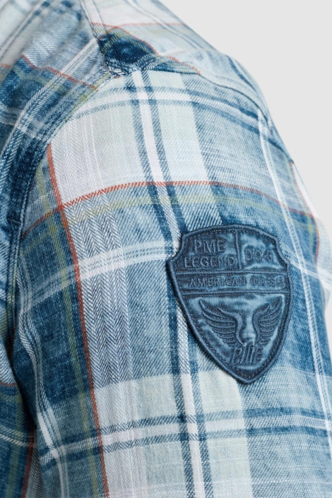 PME legend blauwe heren overhemd | Close up