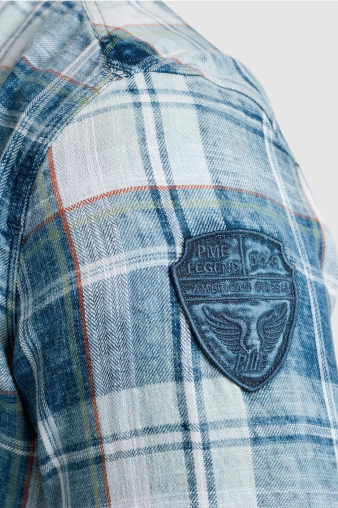 PME legend blauwe heren overhemd | Close up