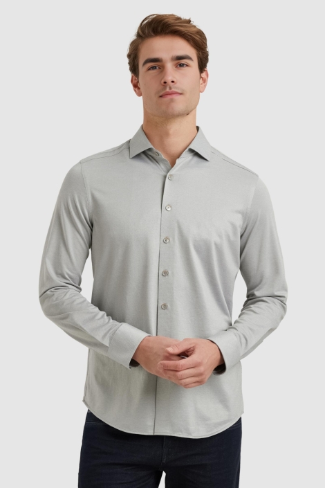 Vanguard beige heren overhemd | Model vooraanzicht