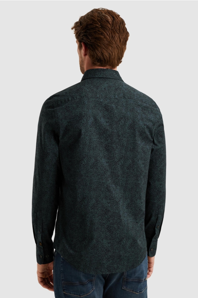 PME legend blauwe heren overhemd | Model achteraanzicht