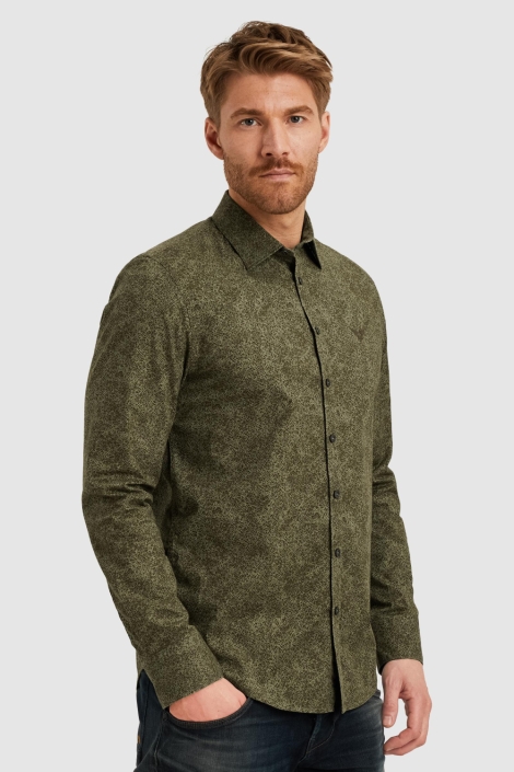 PME legend groene heren overhemd | Model zijaanzicht